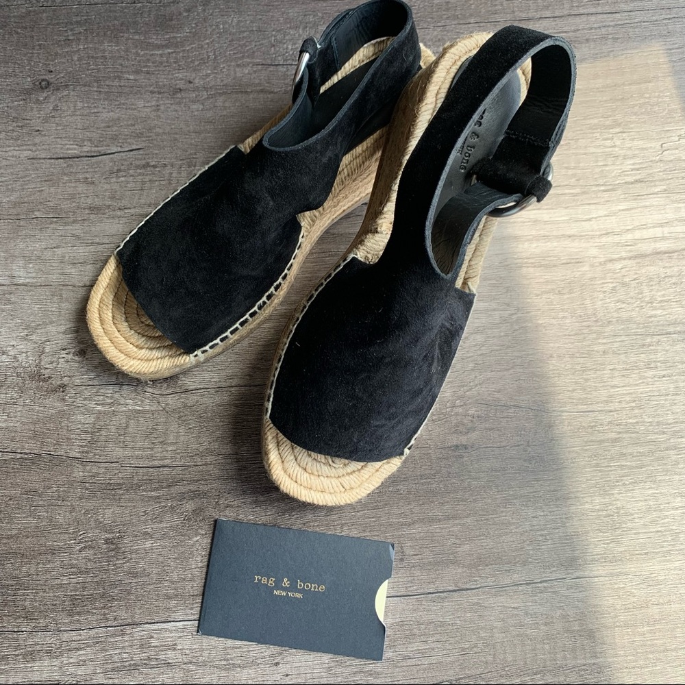 Rag & Bone Calla Suede Wedge Espadrille Sandal us size 8.5 - Picture 3 of 9